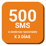 500 SMS a destinos nacionales x 3 días
